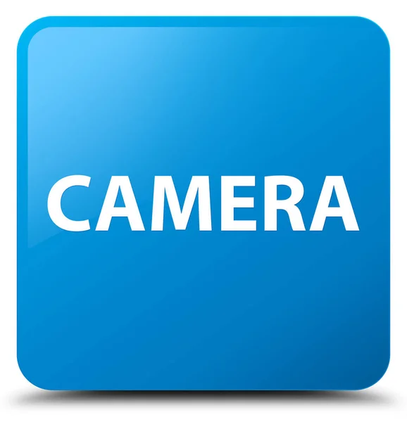 Camera cyan blue square button — Stock Photo, Image