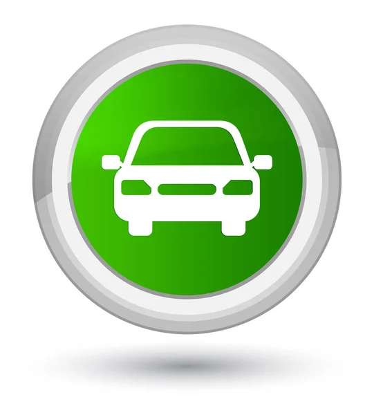 Icône de voiture Premier bouton rond vert — Photo