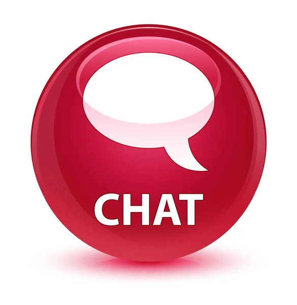 Chat glassy pink round button — Stock Photo, Image