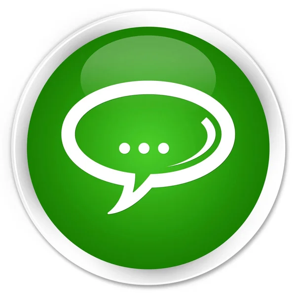 Chat icon premium green round button — Stock Photo, Image