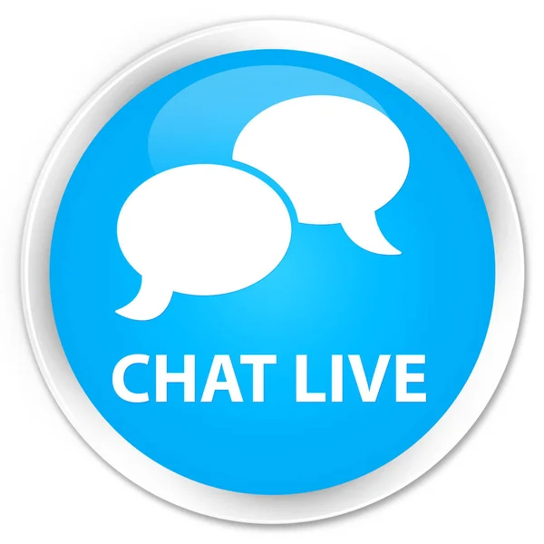 Chat live prime cyan bleu bouton rond — Photo