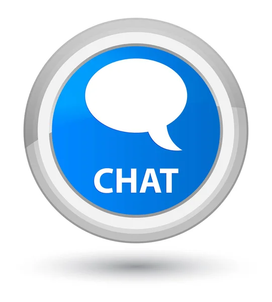 Chat prime cyan blue round button — Stock Photo, Image