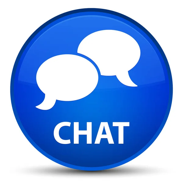 Chat special blue round button — Stock Photo, Image