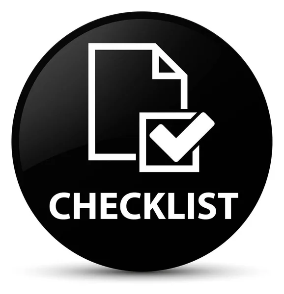 Checklist black round button — Stock Photo, Image