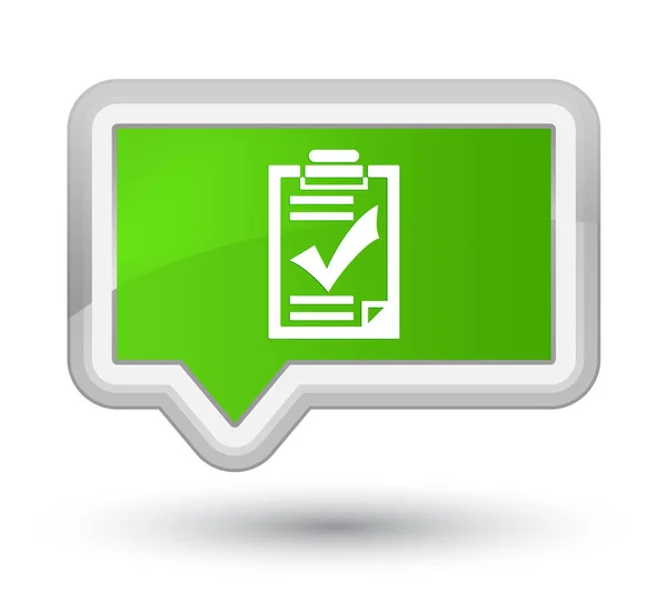 Кнопка "Checklist icon prime soft green banner" — стоковое фото