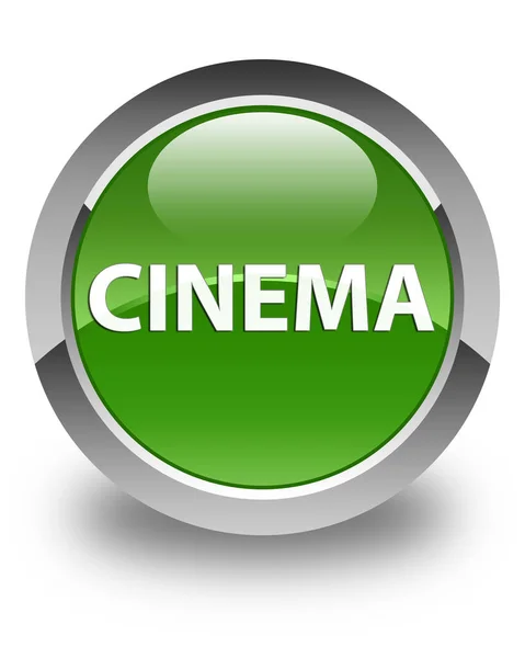 Cinema glossy soft green round button — Stock Photo, Image