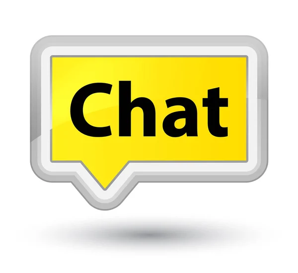 Chat botão banner amarelo primo — Fotografia de Stock