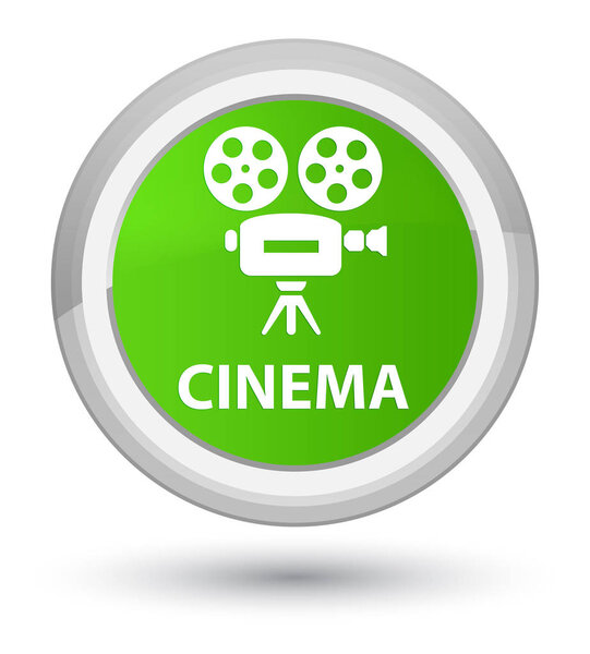 Cinema (video camera icon) isolated on prime soft green round button abstract illustration