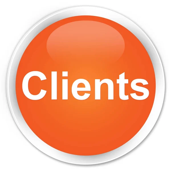 Pulsante rotondo arancione premium dei clienti — Foto Stock