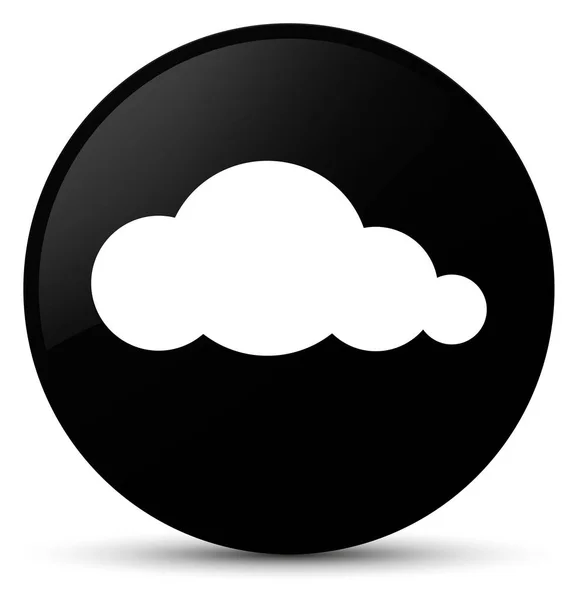 Cloud-ikonen svart rund knapp — Stockfoto