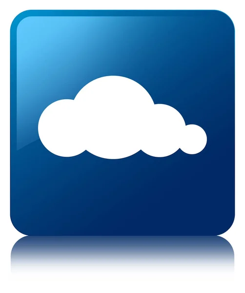 Nube icono azul botón cuadrado —  Fotos de Stock