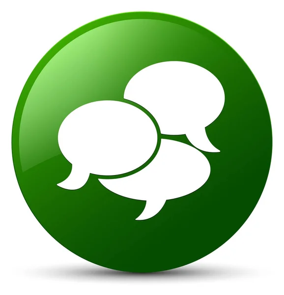 Comments icon green round button — Stock Photo, Image