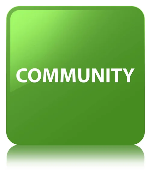 Comunidad botón cuadrado verde suave — Foto de Stock