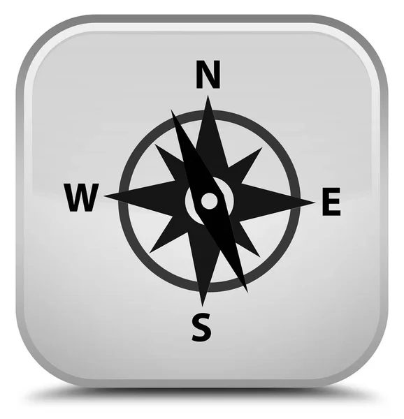 Compass icon special white square button — Stock Photo, Image