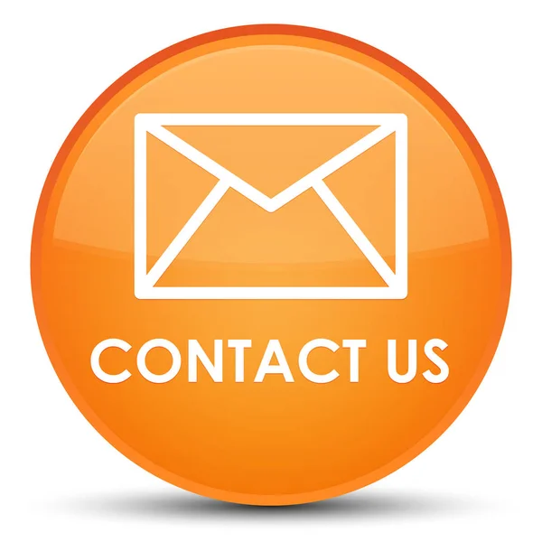 Contacte-nos (ícone de e-mail) botão redondo laranja especial — Fotografia de Stock