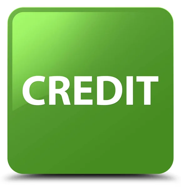 Kredi yumuşak yeşil kare düğme — Stok fotoğraf