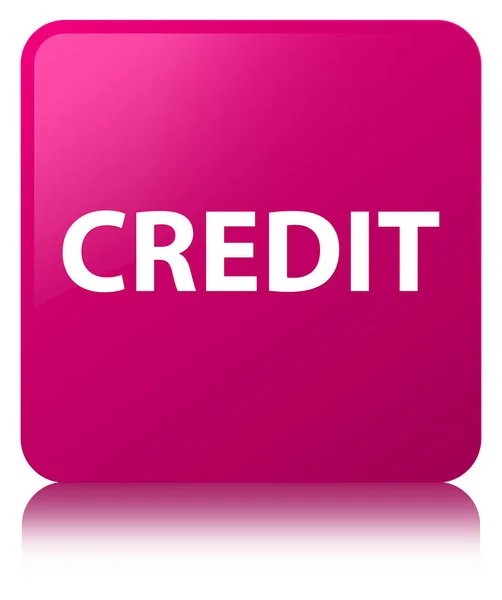 Kreditní růžové čtvercové tlačítko — Stock fotografie