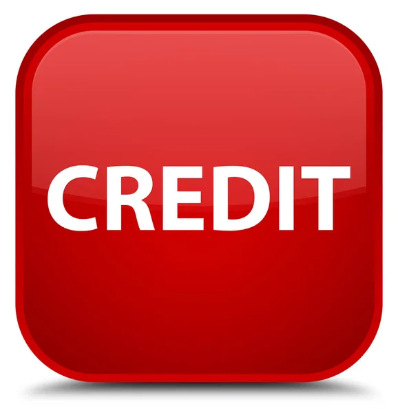 Kredi özel kırmızı kare düğme — Stok fotoğraf