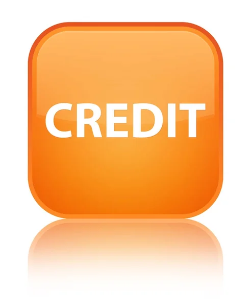Kreditní speciální oranžové čtvercové tlačítko — Stock fotografie