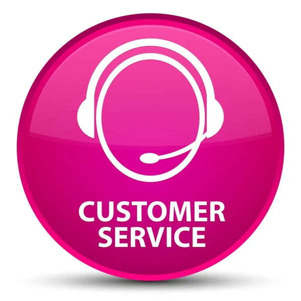 Serviço ao cliente (ícone de atendimento ao cliente) botão redondo rosa especial — Fotografia de Stock