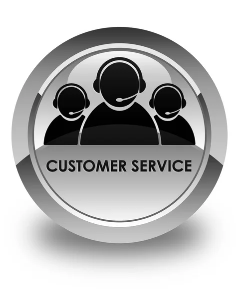 Servizio clienti (icona del team) pulsante rotondo bianco lucido — Foto Stock