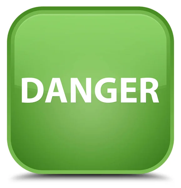 Pericolo speciale pulsante quadrato verde morbido — Foto Stock