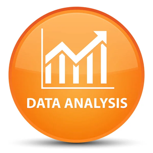 Analisis data (ikon statistik) tombol putaran oranye spesial — Stok Foto