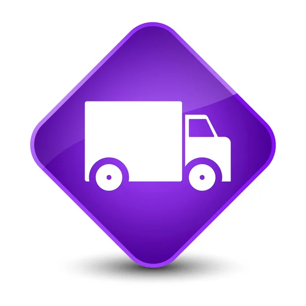 Elegantní fialový kosočtverec tlačítko doručení truck — Stock fotografie