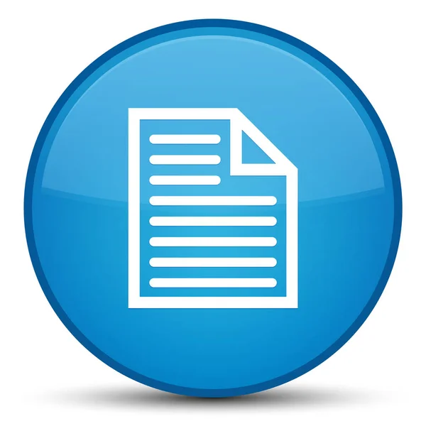 Document page icon special cyan blue round button — Stock Photo, Image