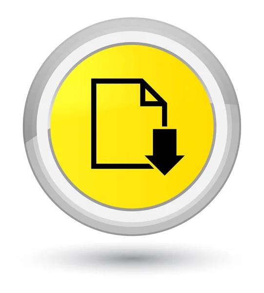Download document icon prime yellow round button — Stock Photo, Image