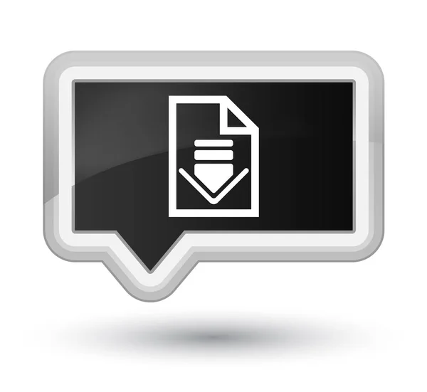 Download document icon prime black banner button — Stock Photo, Image