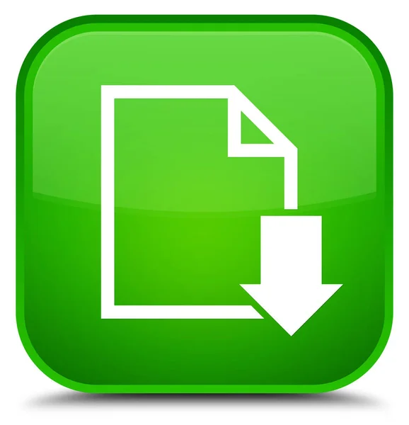 Baixar ícone do documento botão quadrado verde especial — Fotografia de Stock
