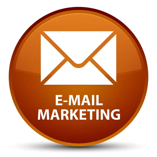 E-mail marketing speciale marrone pulsante rotondo — Foto Stock