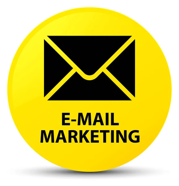 전자 메일 마케팅 노란색 라운드 버튼 — 스톡 사진