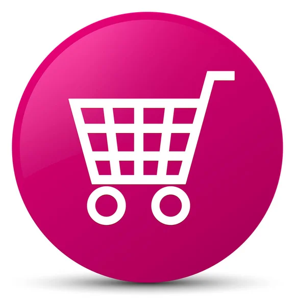 Ícone de comércio eletrônico rosa botão redondo — Fotografia de Stock
