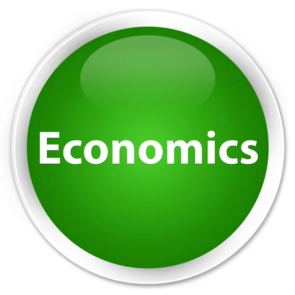 Ekonomie premium zelené kulaté tlačítko — Stock fotografie