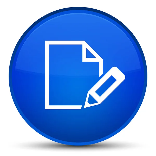 Belge simgesi özel mavi yuvarlak düğme Düzenle — Stok fotoğraf