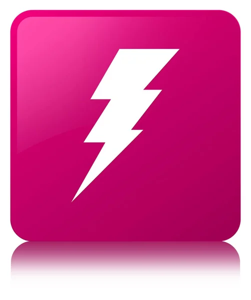 Піктограма електрики рожева квадратна кнопка — стокове фото