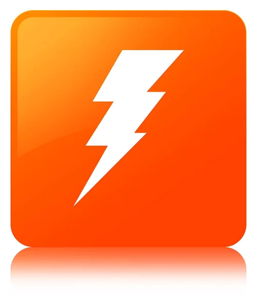 Villamos energia ikon a narancssárga négyzet gomb — Stock Fotó