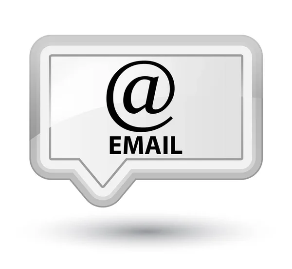 E-mail (adres pictogram) eerste witte spandoek knop — Stockfoto