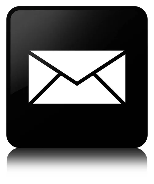 Ícone de e-mail botão quadrado preto — Fotografia de Stock