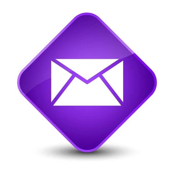 Icono de correo electrónico elegante botón de diamante púrpura — Foto de Stock