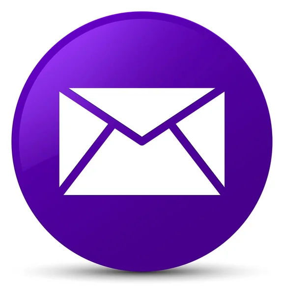 E-posta simgesi mor yuvarlak düğmesi — Stok fotoğraf