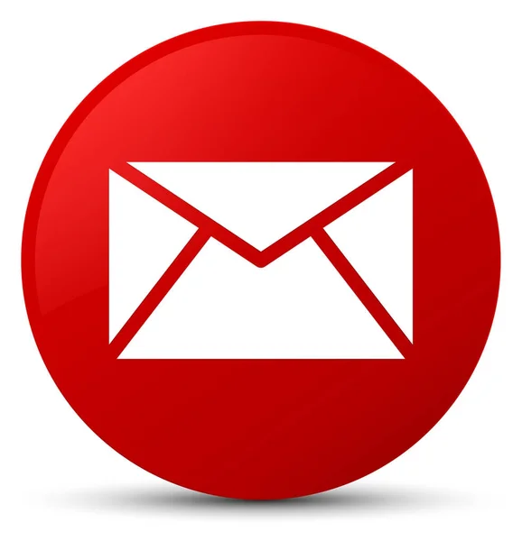 Email icona rosso pulsante rotondo — Foto Stock