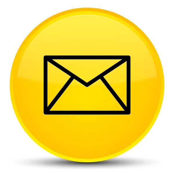 Ícone de e-mail botão redondo amarelo especial — Fotografia de Stock