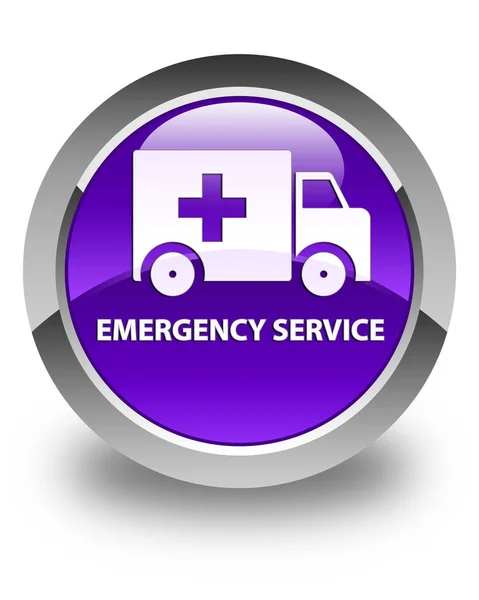 Service d'urgence bouton rond violet brillant — Photo