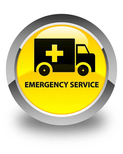 Servicio de emergencia brillante botón redondo amarillo — Foto de Stock
