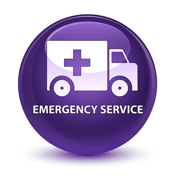 Service d'urgence bouton rond violet vitreux — Photo