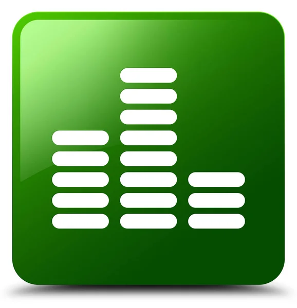 Ecualizador icono verde botón cuadrado — Foto de Stock