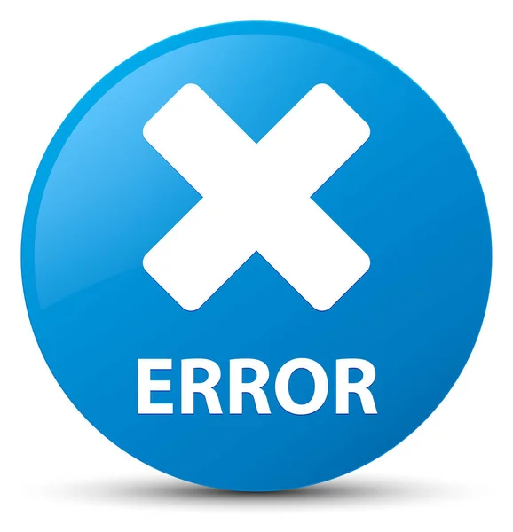 Erro (cancelar ícone) botão redondo azul ciano — Fotografia de Stock